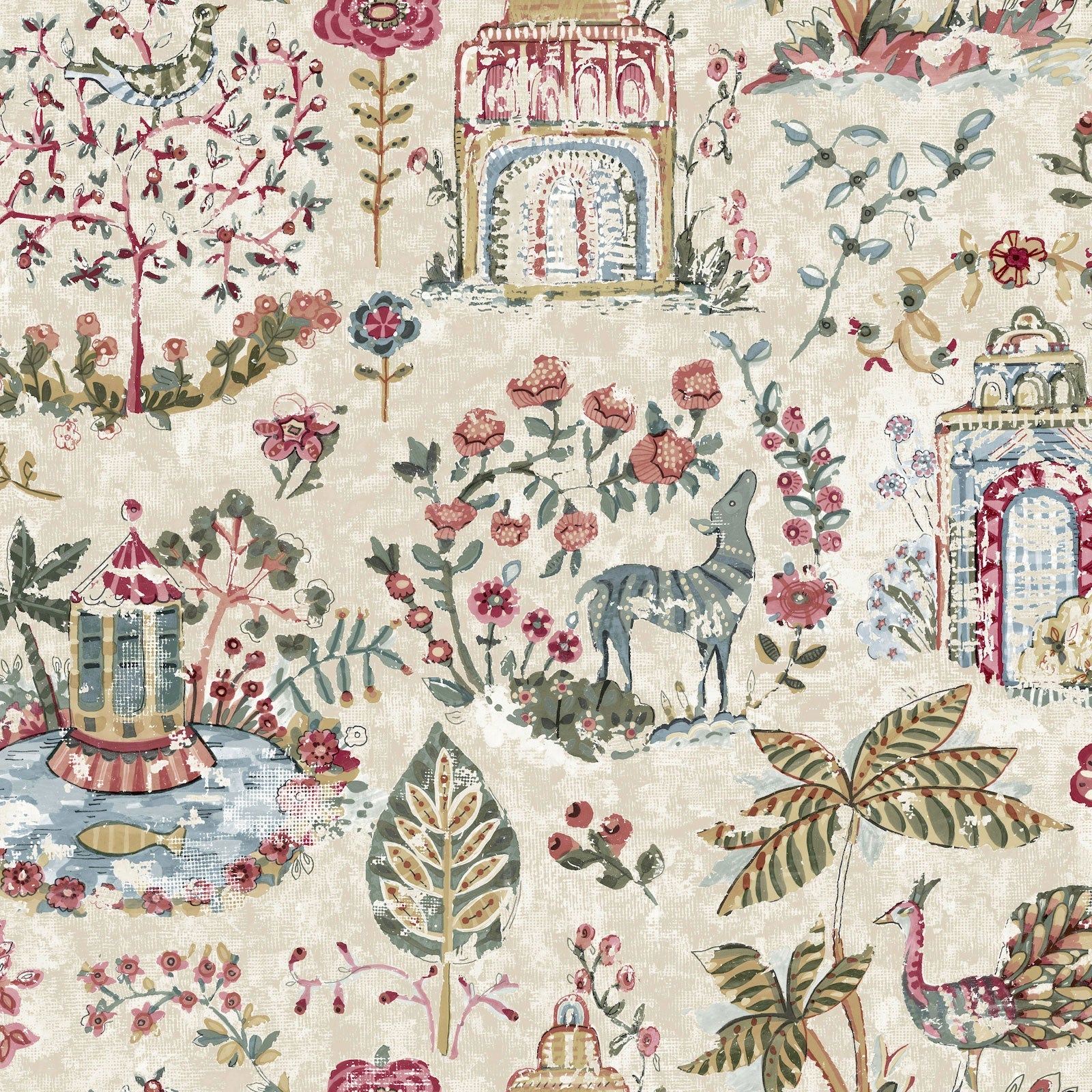 Parc Garden Dreams Merlot Jardin Wallpaper by York Wallcoverings