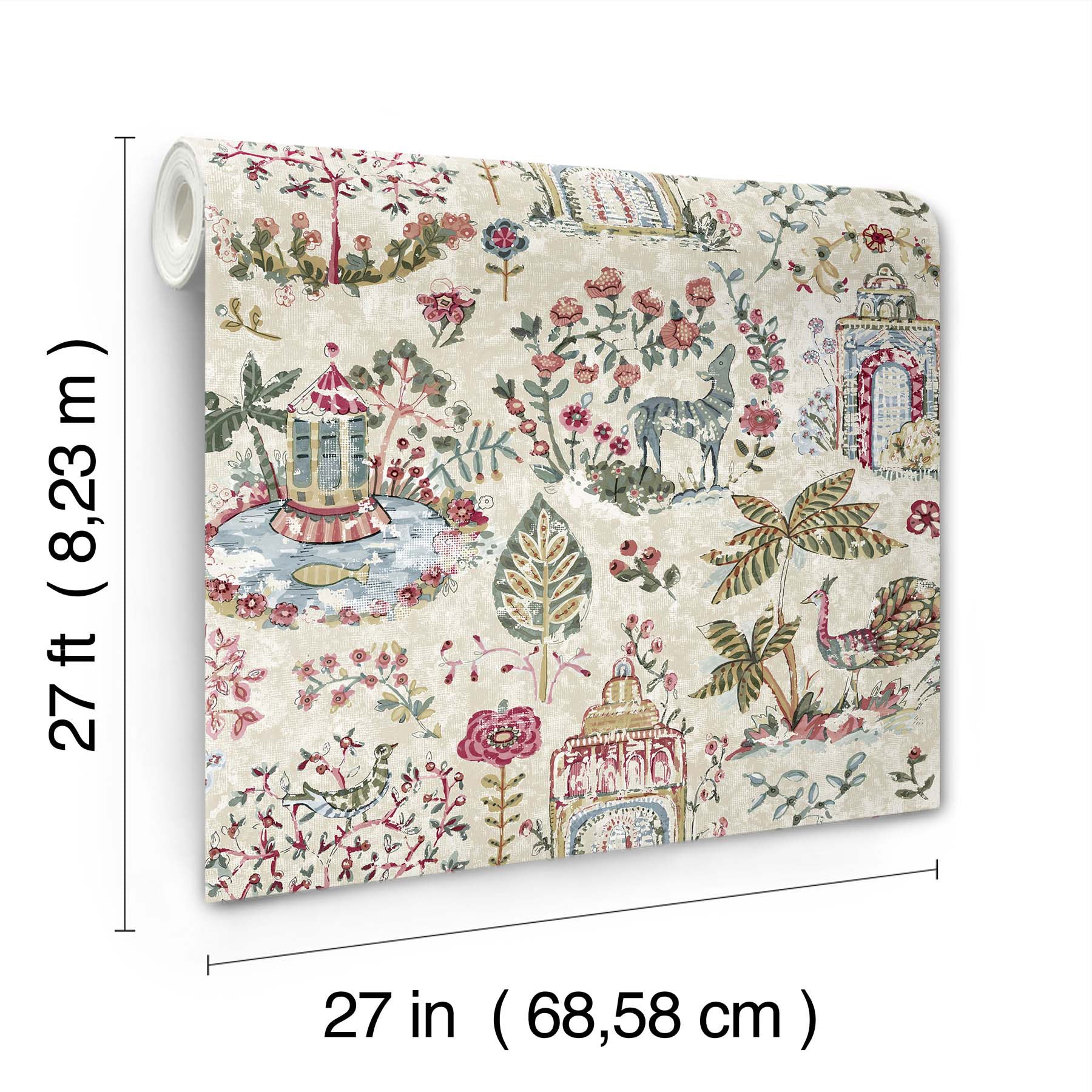 Parc Garden Dreams Merlot Jardin Wallpaper by York Wallcoverings
