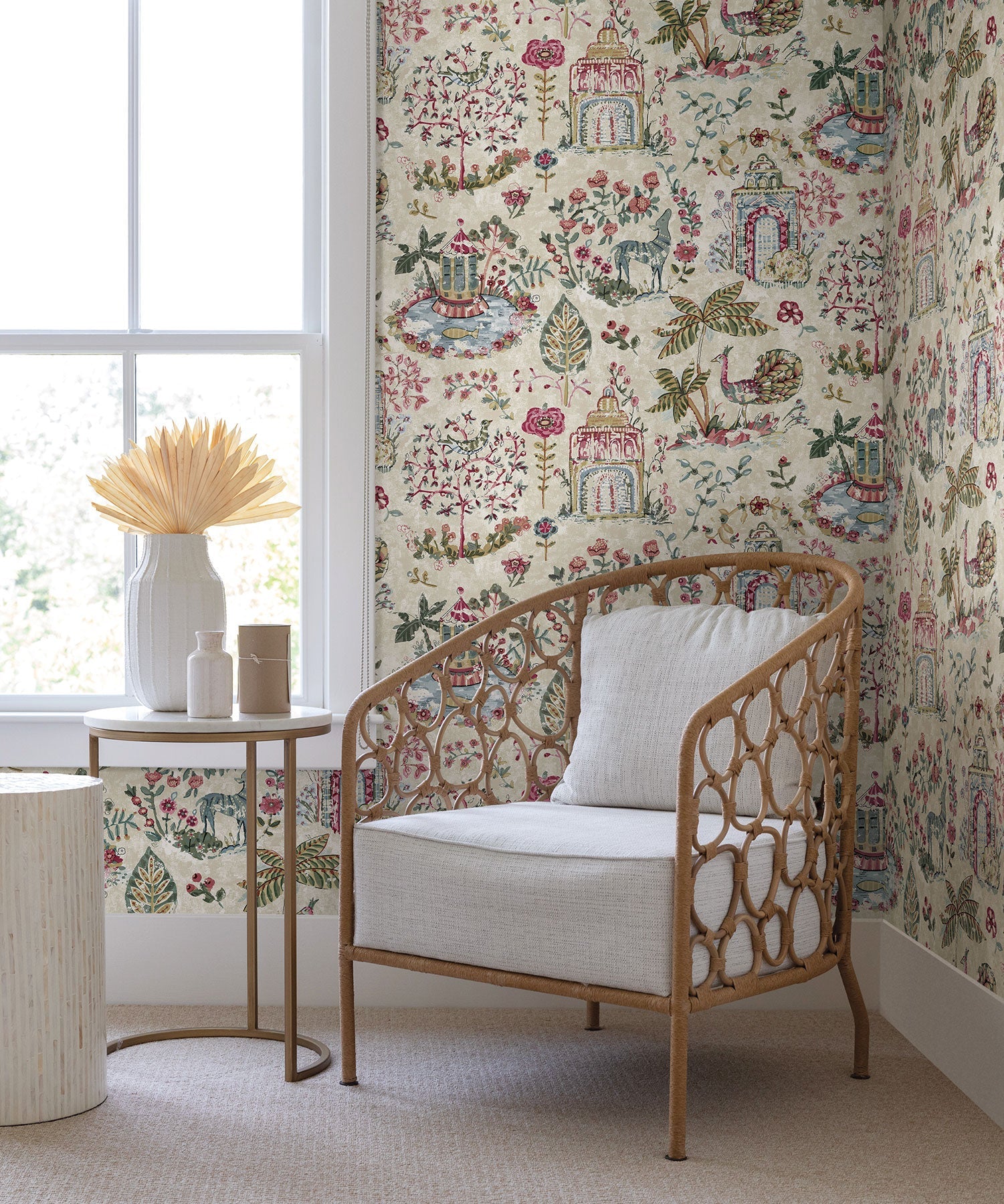 Parc Garden Dreams Merlot Jardin Wallpaper by York Wallcoverings