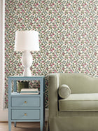 Framboise Berry Vines Merlot Jardin Wallpaper by York Wallcoverings