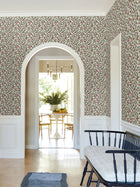 Framboise Berry Vines Merlot Jardin Wallpaper by York Wallcoverings