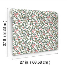 Framboise Berry Vines Pink Jardin Wallpaper by York Wallcoverings