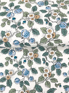 Framboise Berry Vines Blue Jardin Wallpaper by York Wallcoverings