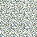 Framboise Berry Vines Blue Jardin Wallpaper by York Wallcoverings