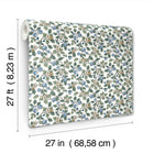 Framboise Berry Vines Blue Jardin Wallpaper by York Wallcoverings