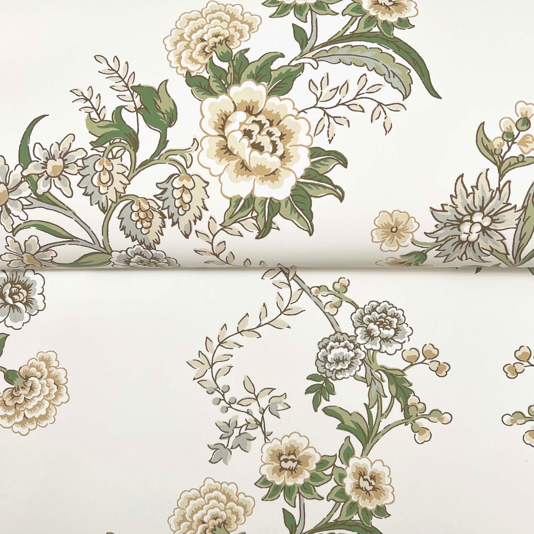 Genevieve Floral Trail Butter Jardin Wallpaper by York Wallcoverings
