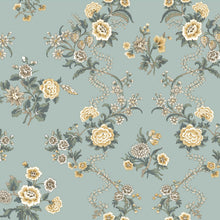 Genevieve Floral Trail Blue Jardin Wallpaper by York Wallcoverings