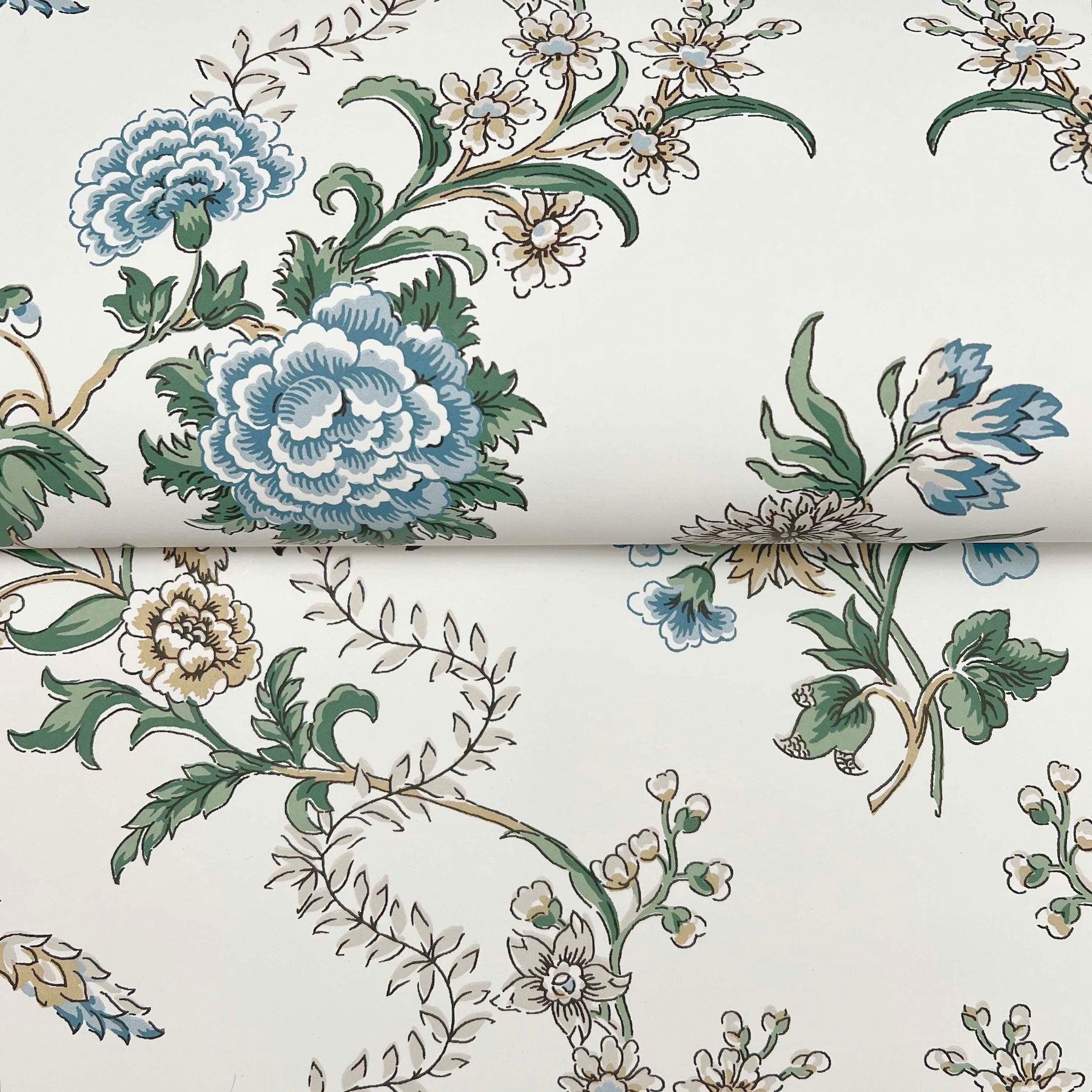 Genevieve Floral Trail Sapphire Jardin Wallpaper by York Wallcoverings