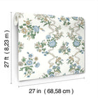 Genevieve Floral Trail Sapphire Jardin Wallpaper by York Wallcoverings