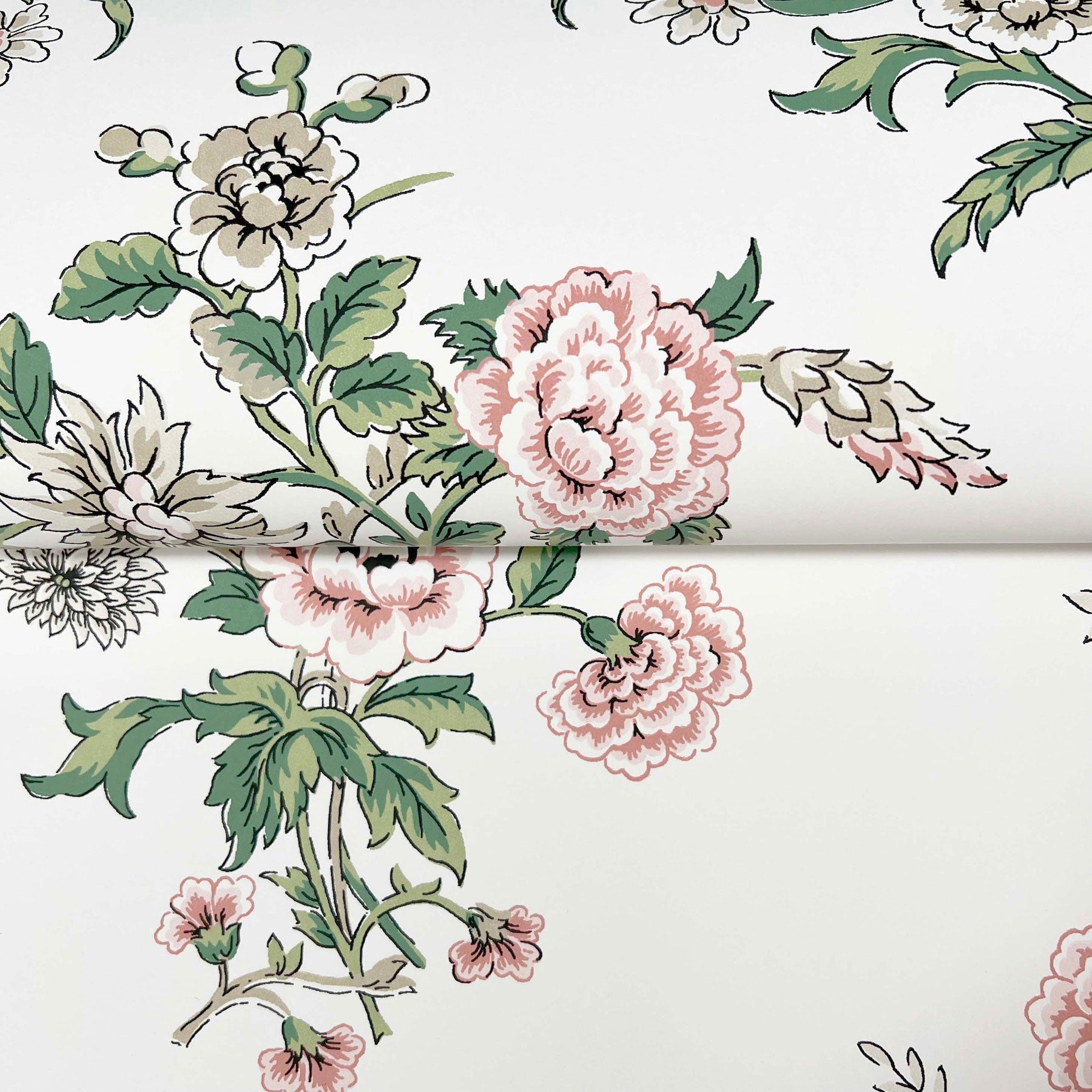 Genevieve Floral Trail Blush Jardin Wallpaper by York Wallcoverings