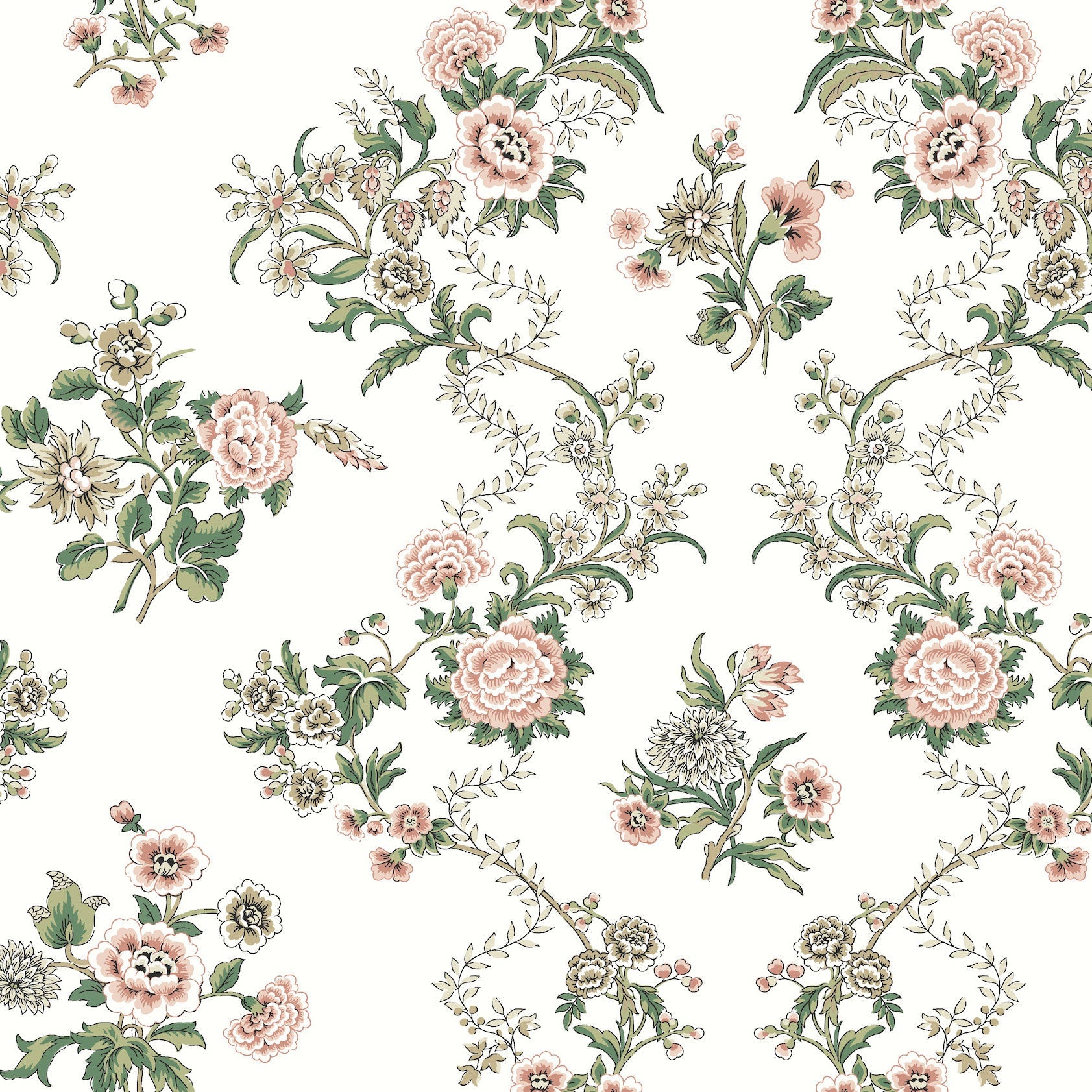 Genevieve Floral Trail Blush Jardin Wallpaper by York Wallcoverings