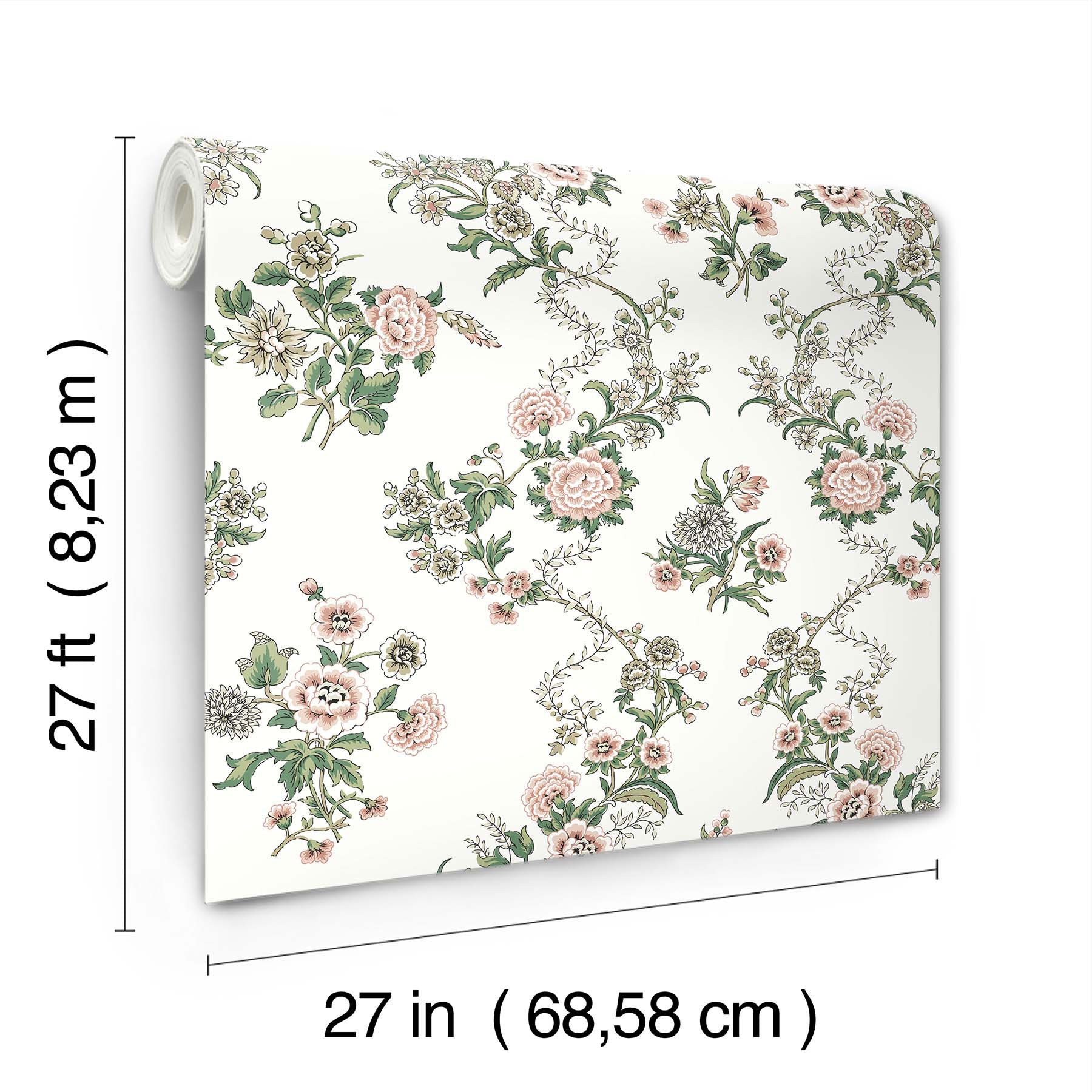 Genevieve Floral Trail Blush Jardin Wallpaper by York Wallcoverings