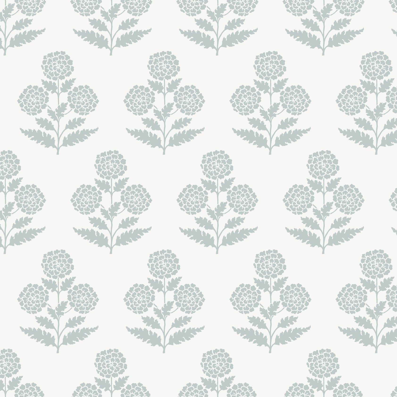Souci Marigolds Light Blue Jardin Wallpaper by York Wallcoverings