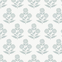 Souci Marigolds Light Blue Jardin Wallpaper by York Wallcoverings