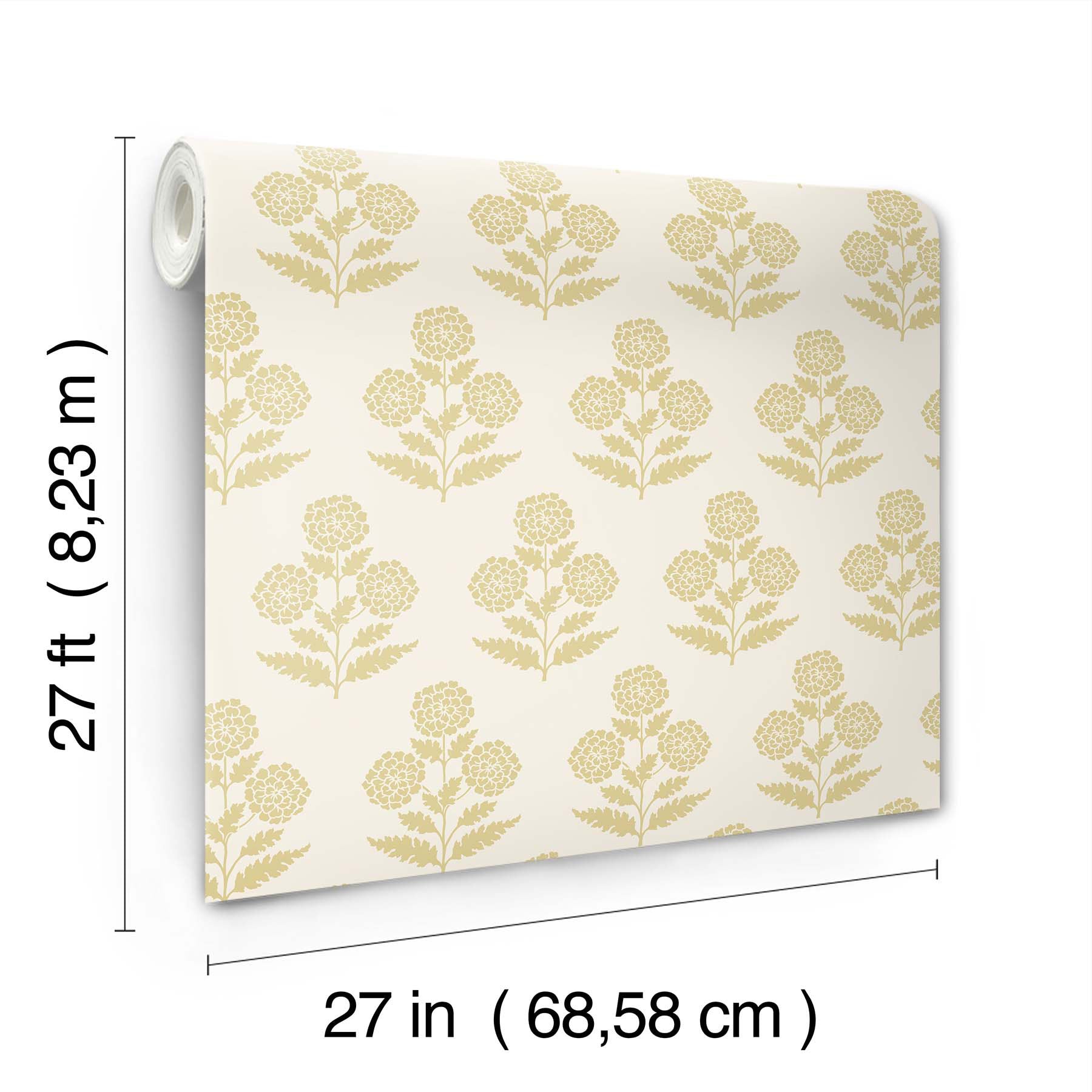 Souci Marigolds Butter Jardin Wallpaper by York Wallcoverings