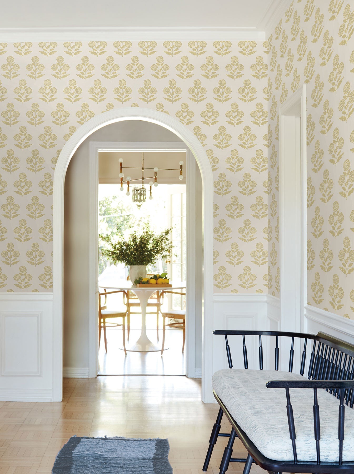 Souci Marigolds Butter Jardin Wallpaper by York Wallcoverings