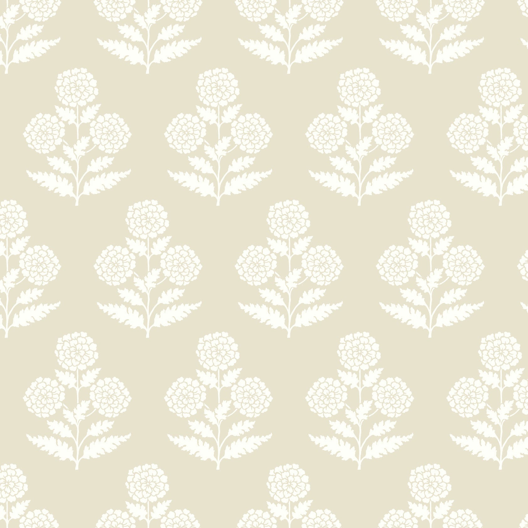Souci Marigolds Beige Jardin Wallpaper by York Wallcoverings