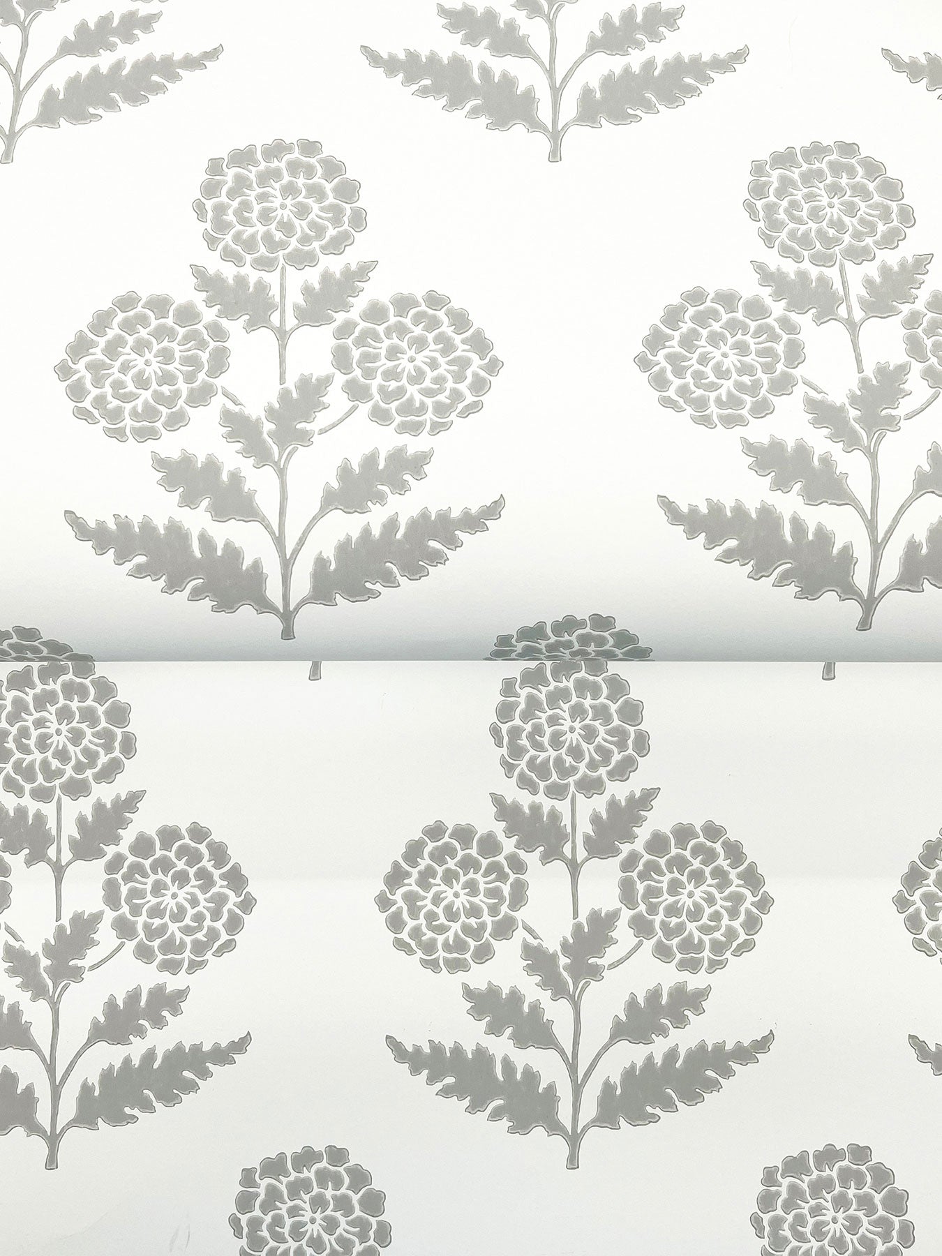 Souci Marigolds Grey Jardin Wallpaper by York Wallcoverings