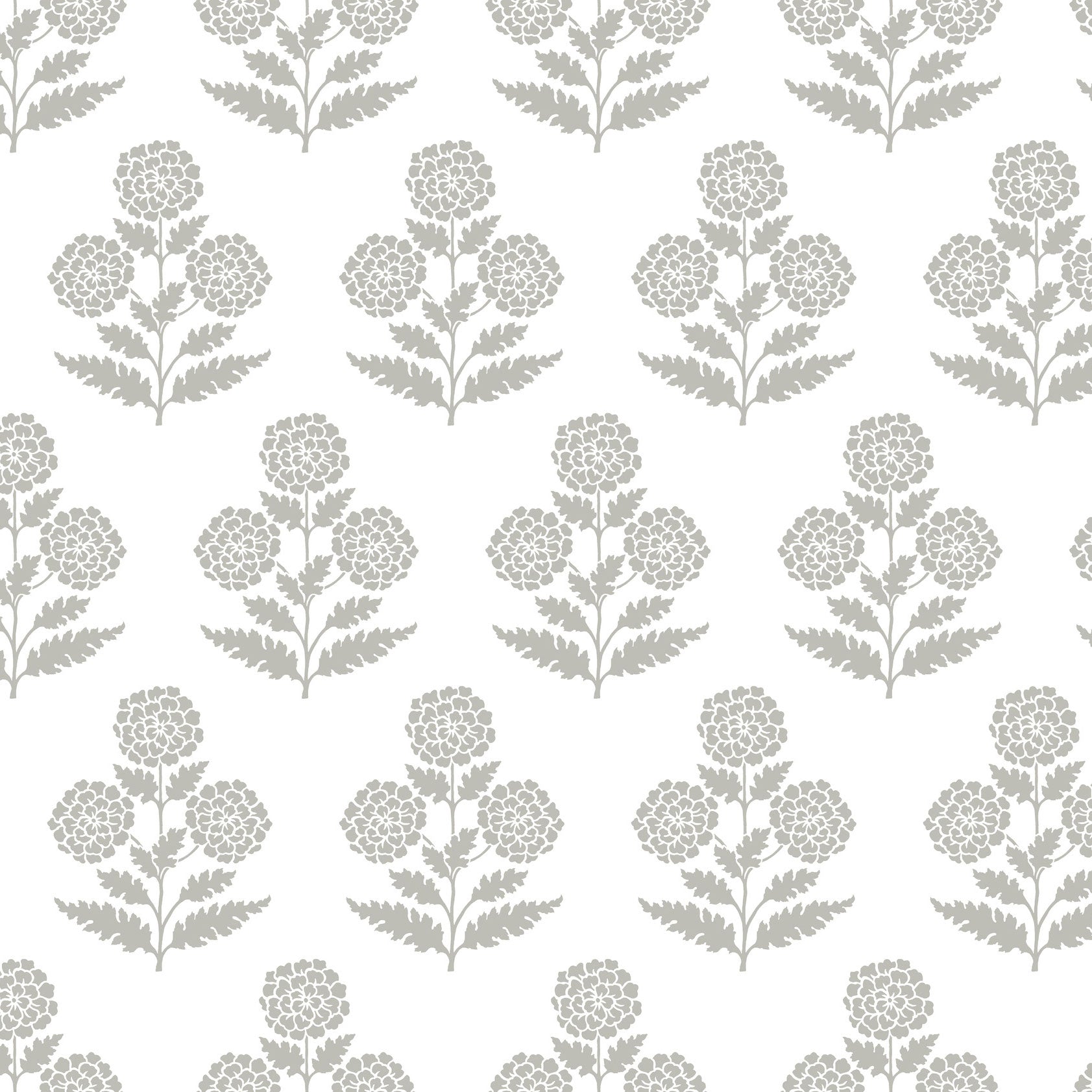 Souci Marigolds Grey Jardin Wallpaper by York Wallcoverings