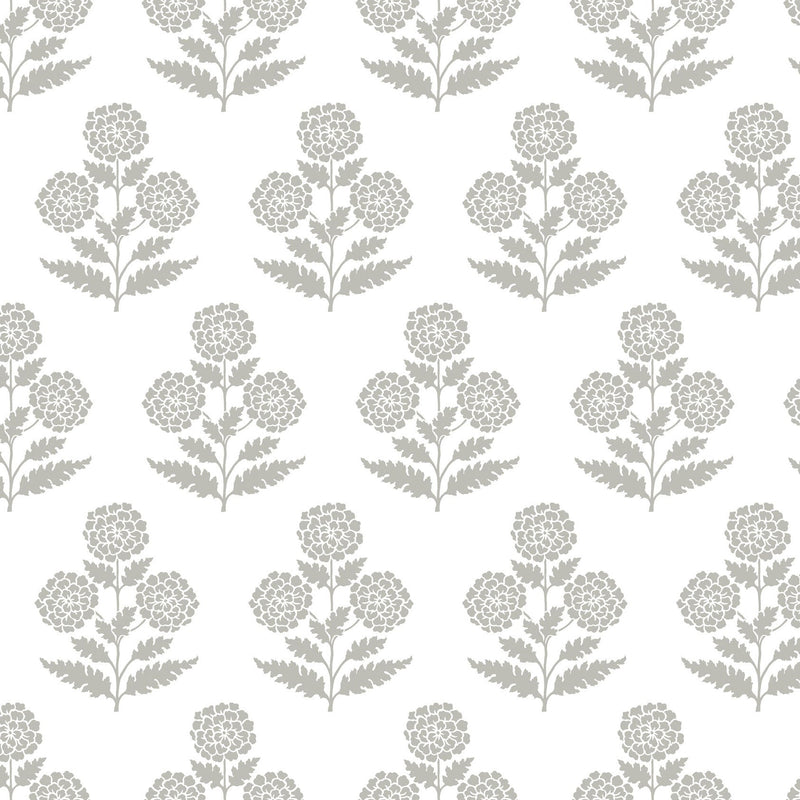 Souci Marigolds Grey Jardin Wallpaper by York Wallcoverings