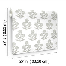 Souci Marigolds Grey Jardin Wallpaper by York Wallcoverings