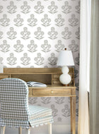 Souci Marigolds Grey Jardin Wallpaper by York Wallcoverings