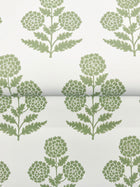 Souci Marigolds Green Jardin Wallpaper by York Wallcoverings