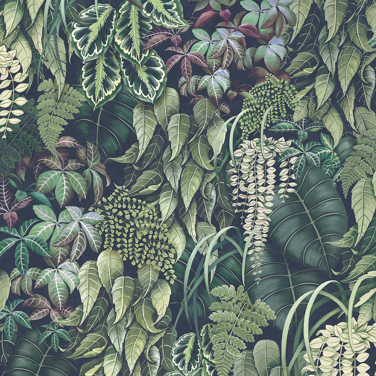 W7330-02 Green Wall Folium Wallpaper By Osborne & Little