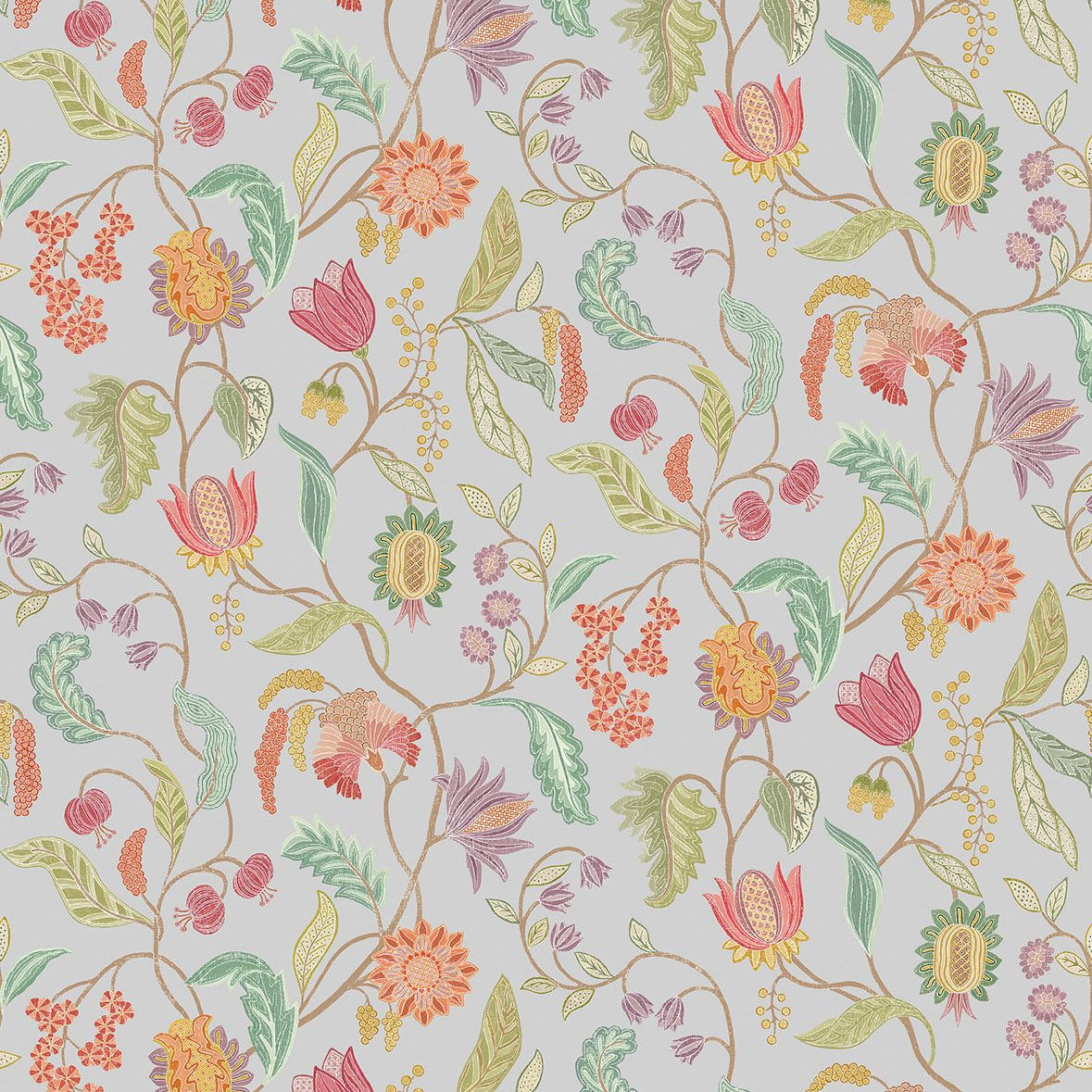 w8120-03 Masino Metallic Silver Belvedere Wallpaper Wallpaper by Osborne & Little