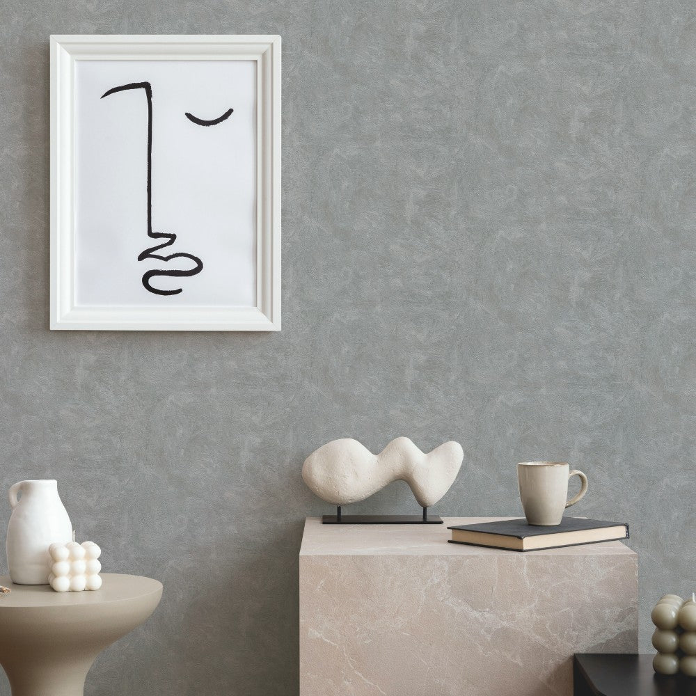 Intonaco Lucido Silver Grey Ultimate Textures Wallpaper by Zambaiti Parati