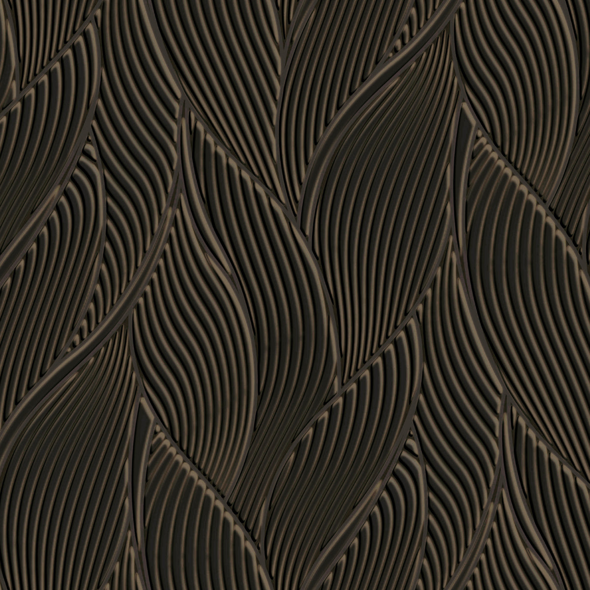 Leaves Black Trussardi 7 Wallpaper by Zambaiti Parati
