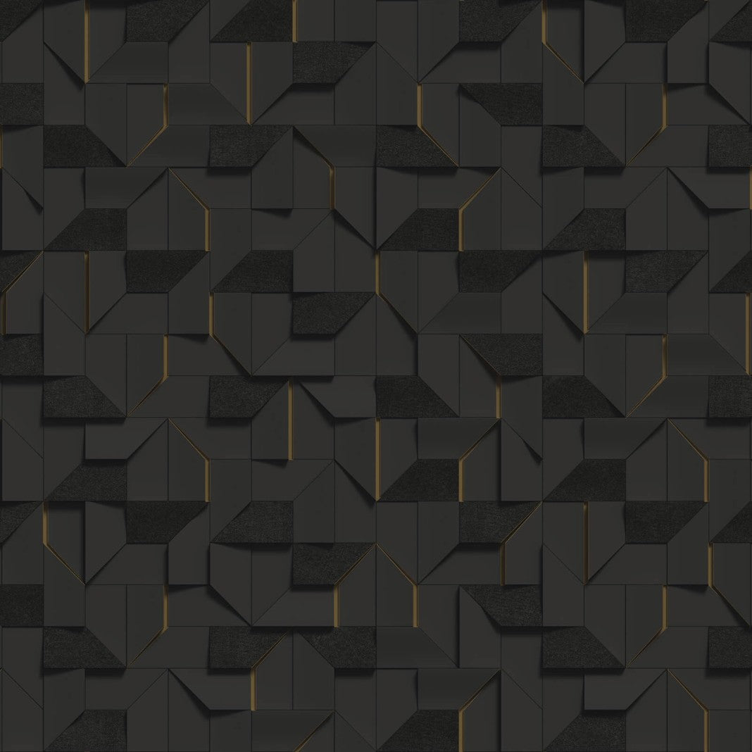 Geometric Black Philipp Plein 2 Wallpaper by Zambaiti Parati