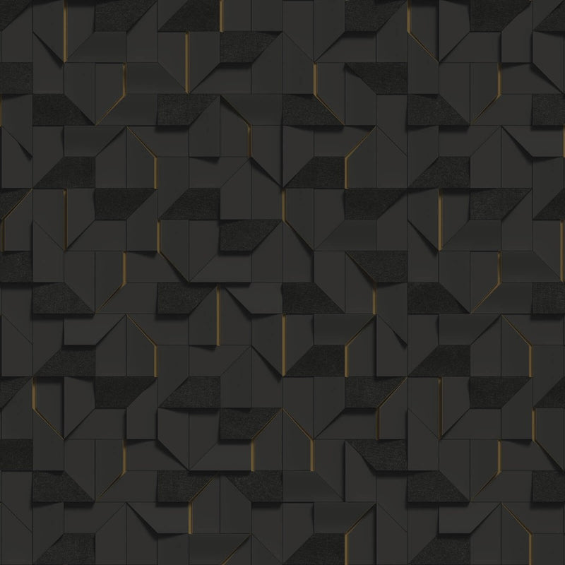 Geometric Black Philipp Plein 2 Wallpaper by Zambaiti Parati