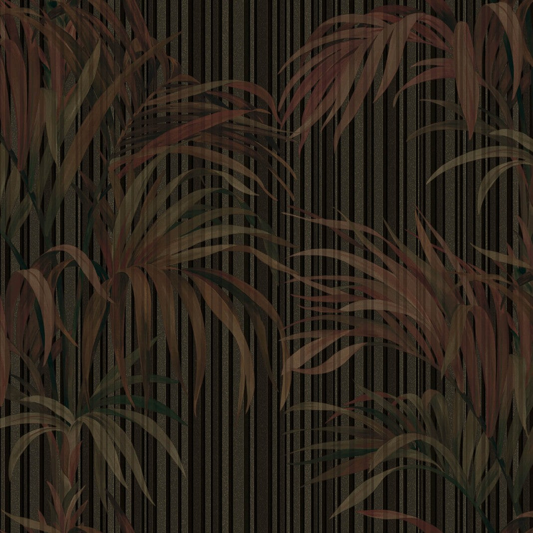 Silk Leaf Black Philipp Plein 2 Wallpaper by Zambaiti Parati