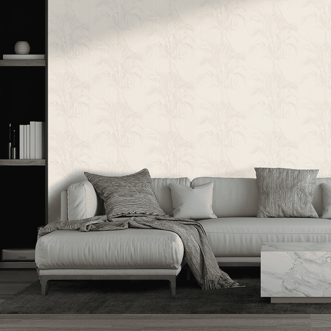 Silk Leaf White Philipp Plein 2 Wallpaper by Zambaiti Parati