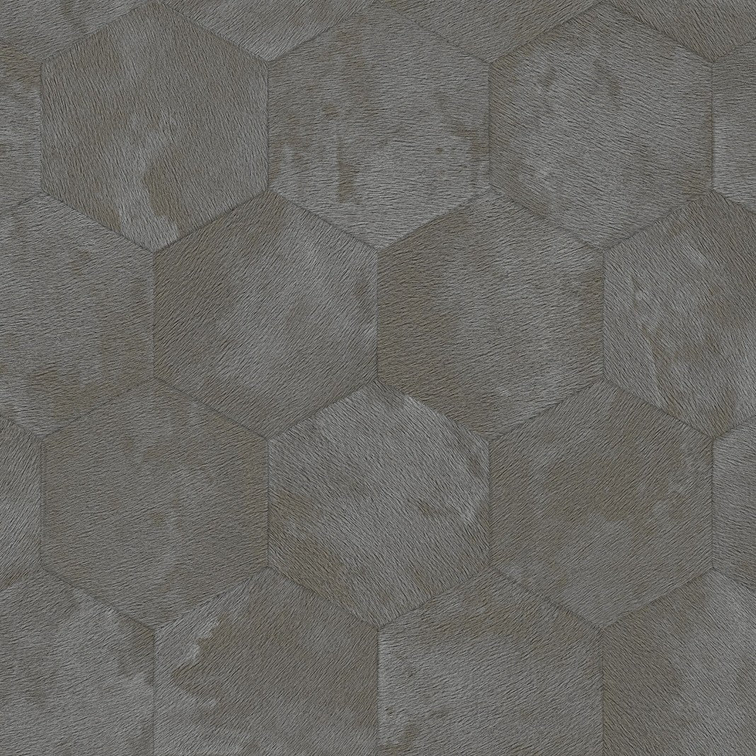 Hexagonal Hide Pewter Philipp Plein 2 Wallpaper by Zambaiti Parati