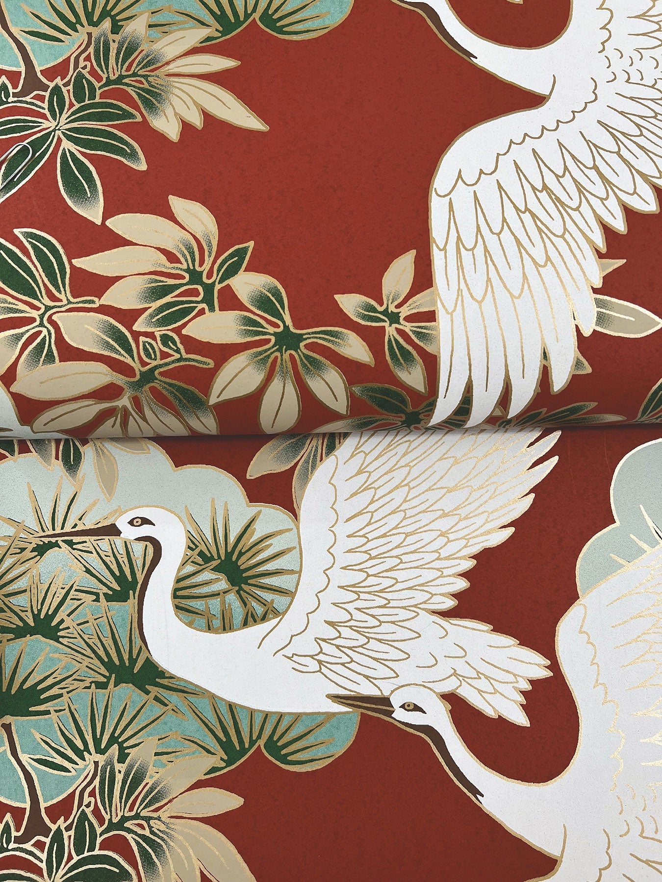 Sprig & Heron Red Tea Garden Wallpaper by York Wallcoverings