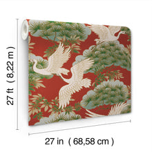 Sprig & Heron Red Tea Garden Wallpaper by York Wallcoverings