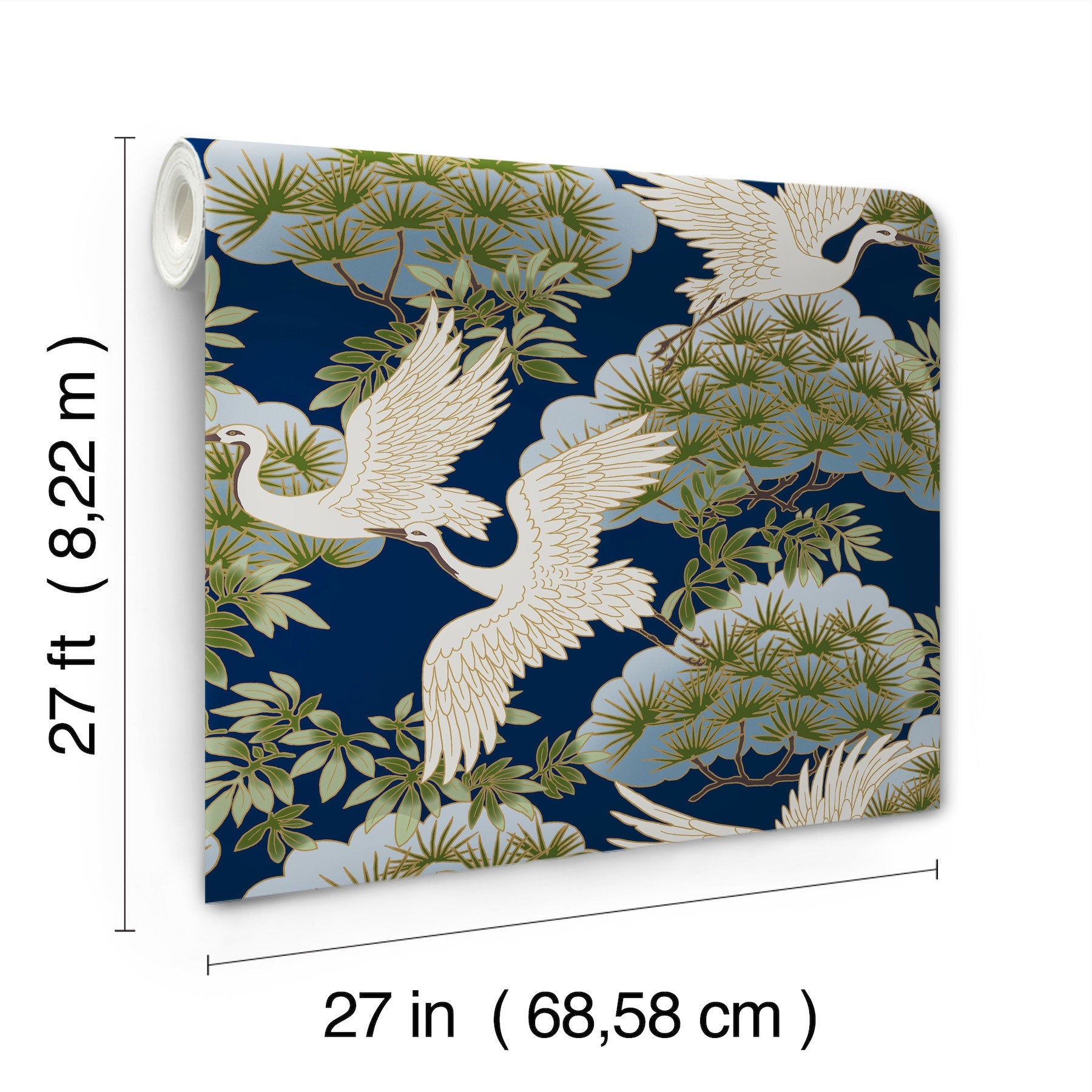 Sprig & Heron Navy Tea Garden Wallpaper by York Wallcoverings