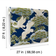 Sprig & Heron Navy Tea Garden Wallpaper by York Wallcoverings