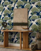 Sprig & Heron Navy Tea Garden Wallpaper by York Wallcoverings