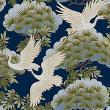 Sprig & Heron Navy Tea Garden Wallpaper by York Wallcoverings