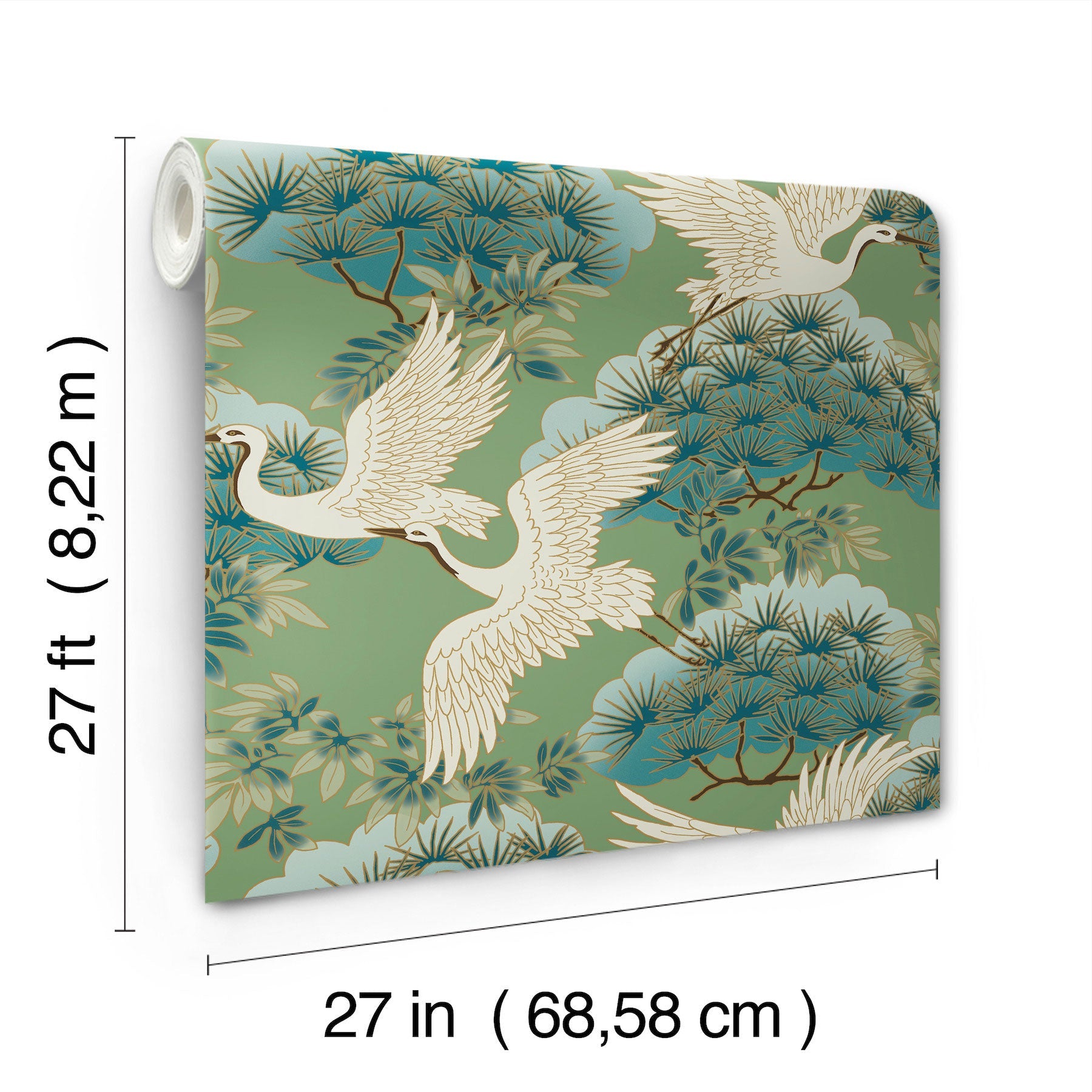 Sprig & Heron Green Tea Garden Wallpaper by York Wallcoverings