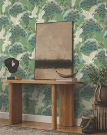 Sprig & Heron Green Tea Garden Wallpaper by York Wallcoverings