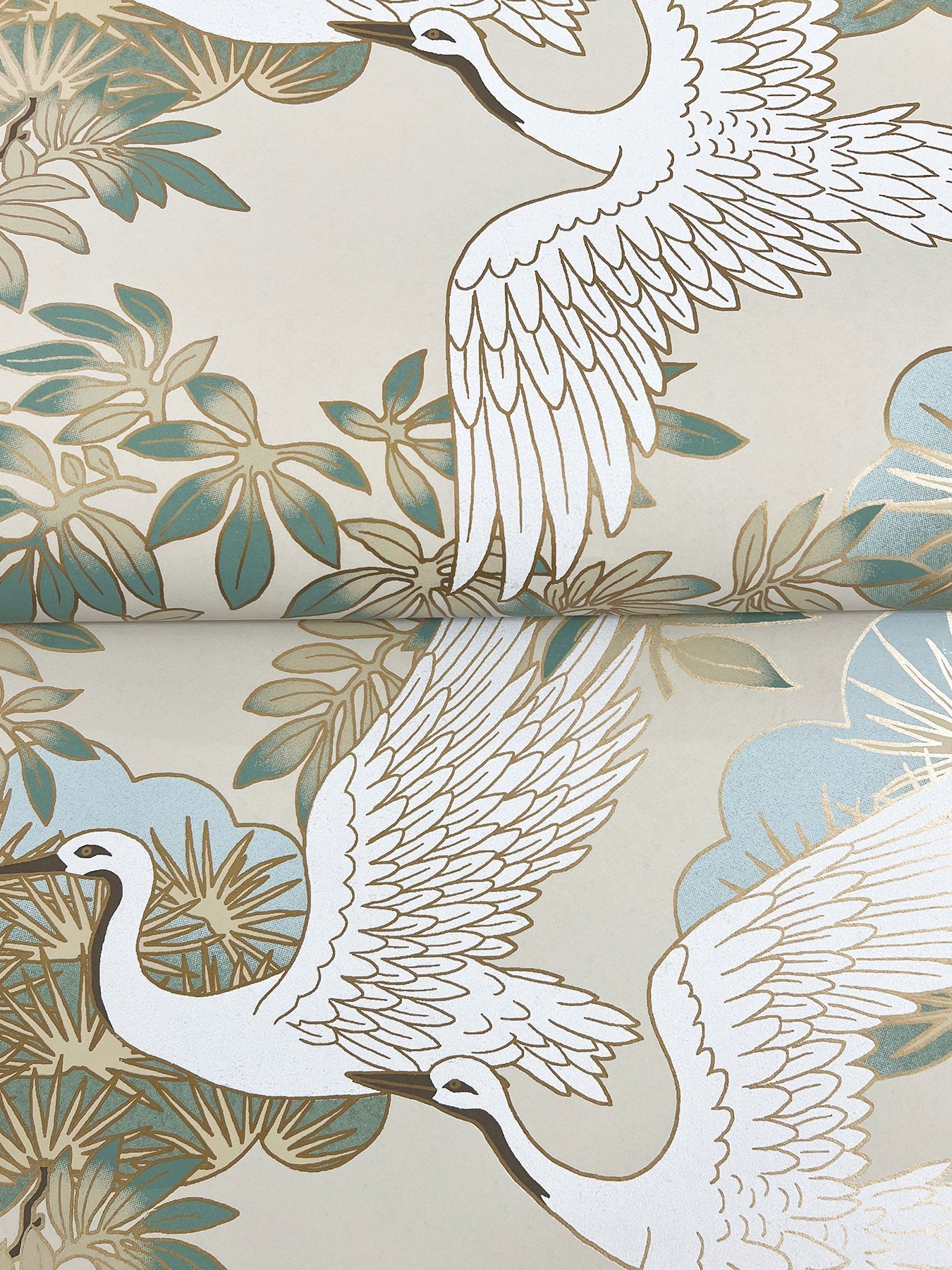 Sprig & Heron Beige Tea Garden Wallpaper by York Wallcoverings