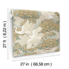 Sprig & Heron Beige Tea Garden Wallpaper by York Wallcoverings