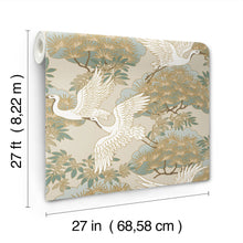 Sprig & Heron Beige Tea Garden Wallpaper by York Wallcoverings