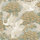 Sprig & Heron Beige Tea Garden Wallpaper by York Wallcoverings