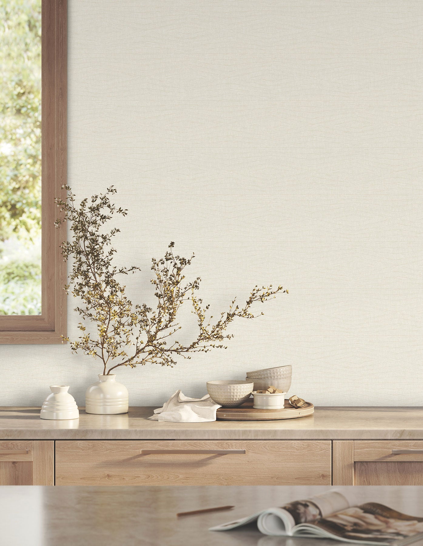 Daystone Pearl Tea Garden Wallpaper by York Wallcoverings