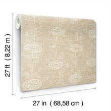 French Marigold Taupe & Gold Tea Garden Wallpaper by York Wallcoverings